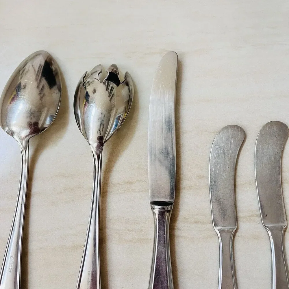 5pc WMF Cromargan Germany Shadowpoint Serving Set Stainless